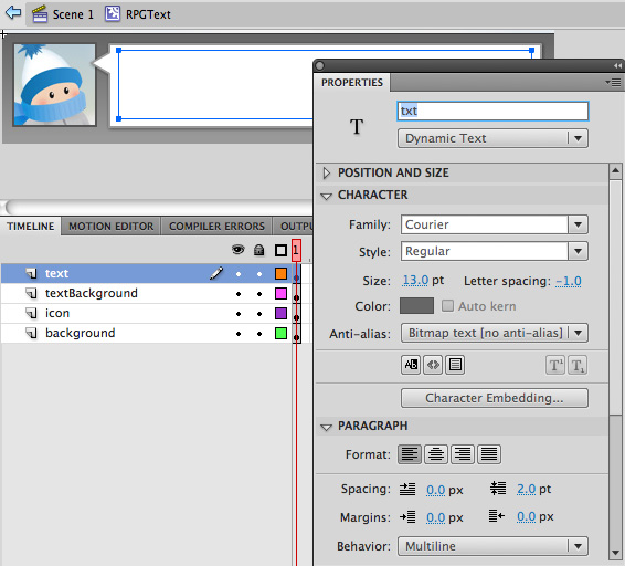 Dynamic Text Field Properties
