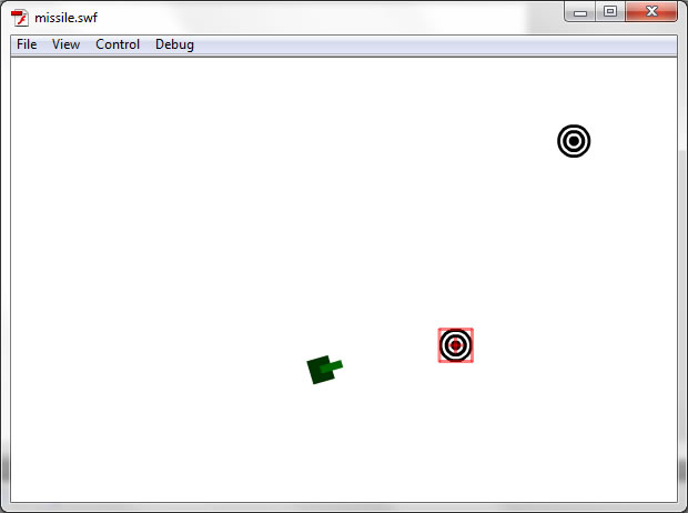 The closest target is marked by the crosshair.