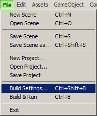 Ctrl+Shift+B is the shortcut for Build Settings.