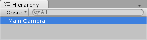 All the objects in the scene can be found in hierarchy window.
