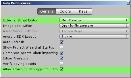 Scripting tools preferences.
