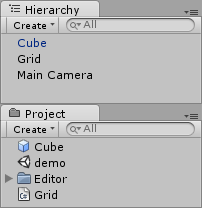 The cube's prefab.