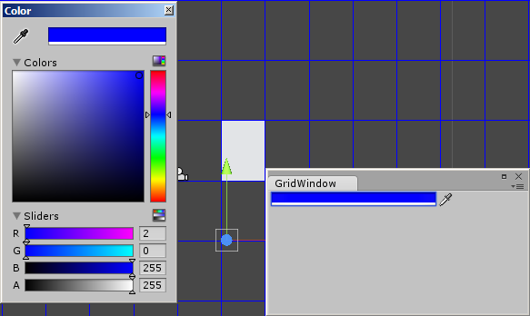 Changing the grid color from the window.