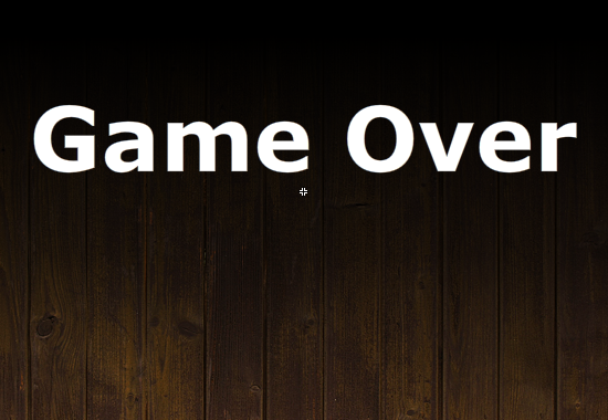 Game over screen