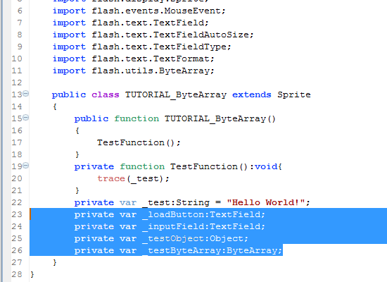 Create all private variables for this project